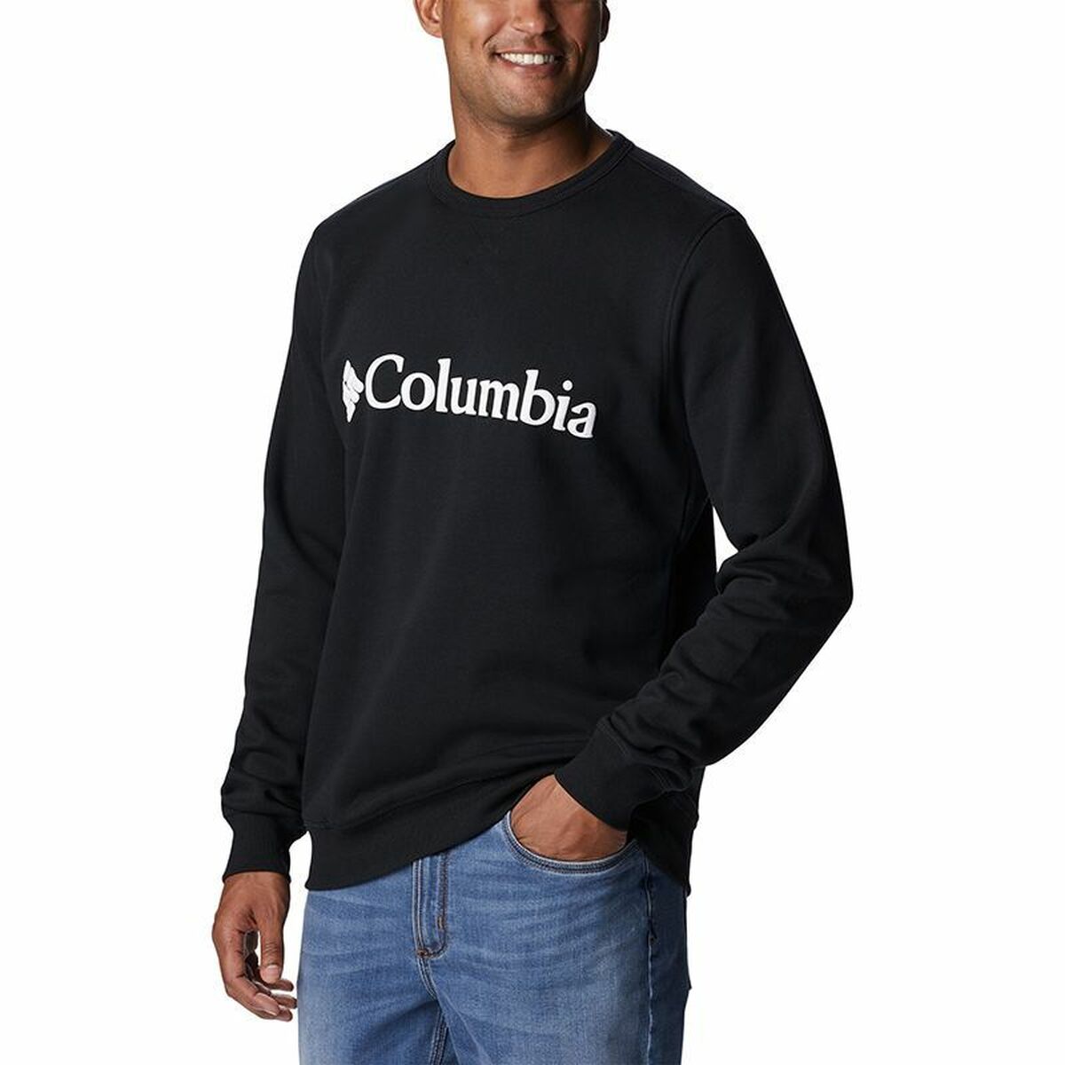 Herren Sweater ohne Kapuze Columbia Logo Fleece Crew Schwarz - AWK Flagship