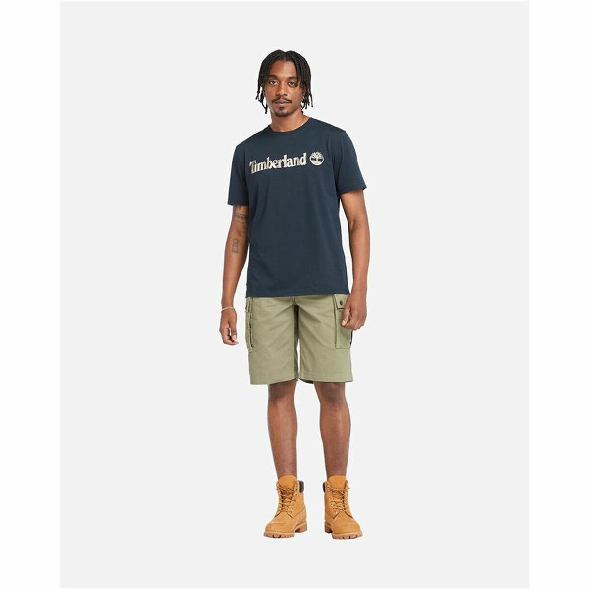 Herren Kurzarm-T-Shirt Timberland Kennebec River Camo Linear Logo Blau - AWK Flagship