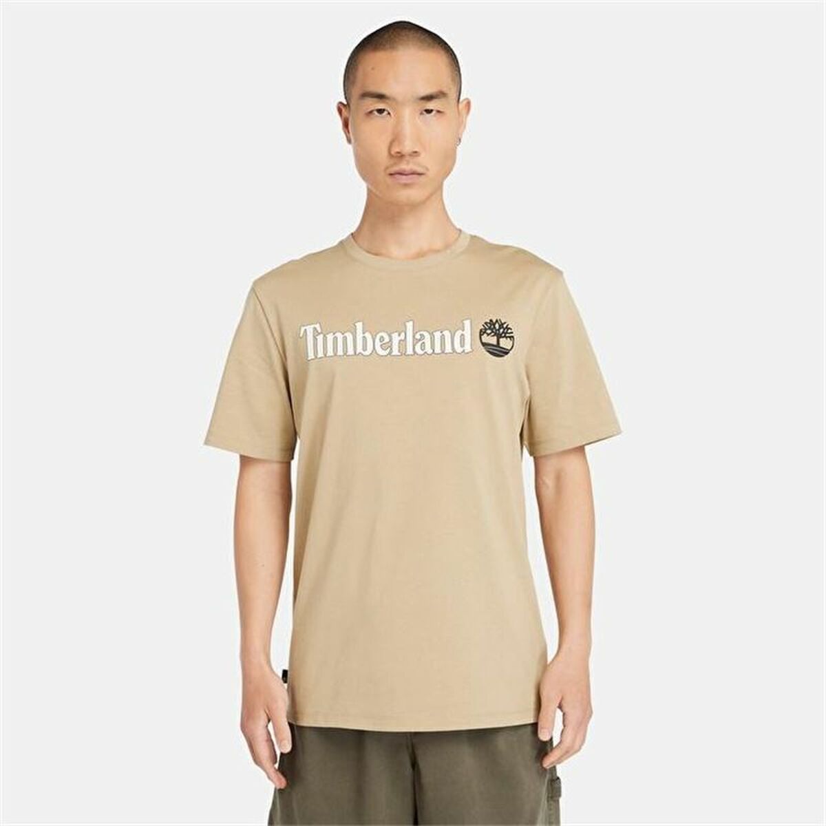 Herren Kurzarm-T-Shirt Timberland Kennebec River Linear Logo Hellbraun - AWK Flagship