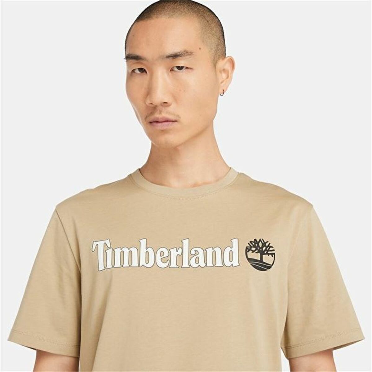 Herren Kurzarm-T-Shirt Timberland Kennebec River Linear Logo Hellbraun - AWK Flagship