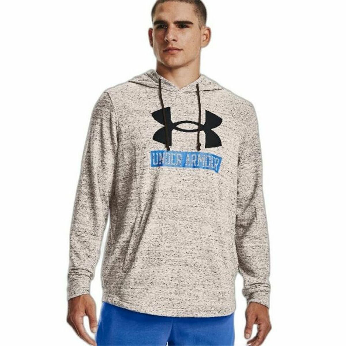 Herren Sweater mit Kapuze Under Armour Rival Terry Logo Hellgrau - AWK Flagship