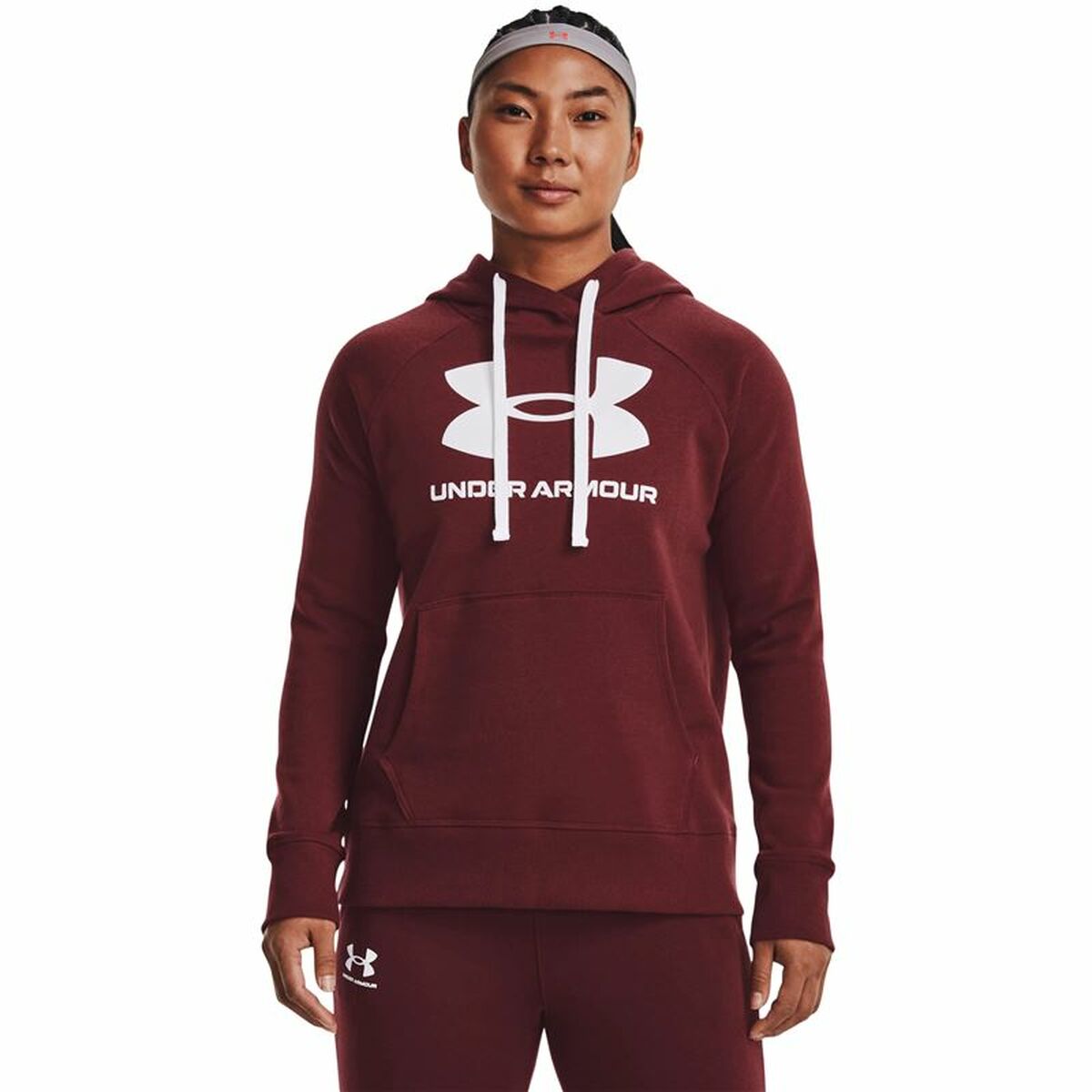 Damen Sweater mit Kapuze Under Armour Rival Fleece Granatrot - AWK Flagship