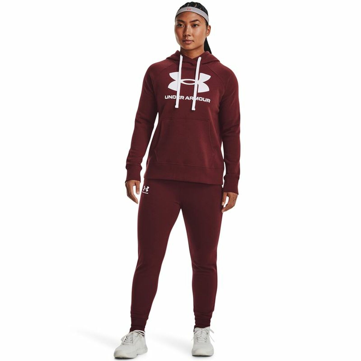 Damen Sweater mit Kapuze Under Armour Rival Fleece Granatrot - AWK Flagship