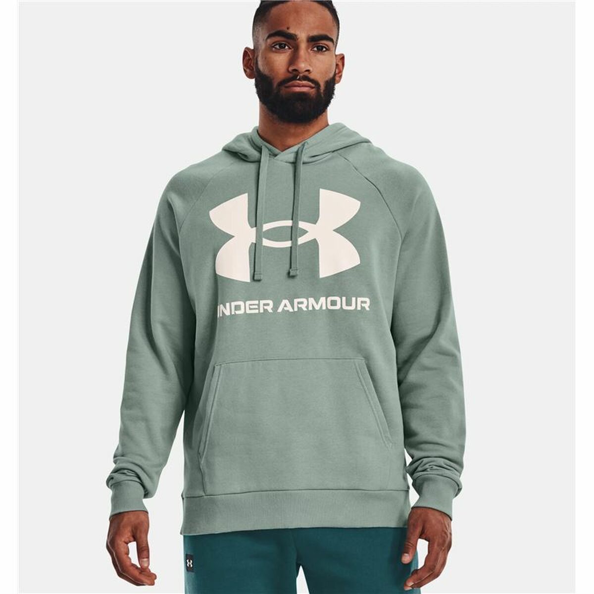 Herren Sweater mit Kapuze Under Armour Rival Big Logo grün - AWK Flagship