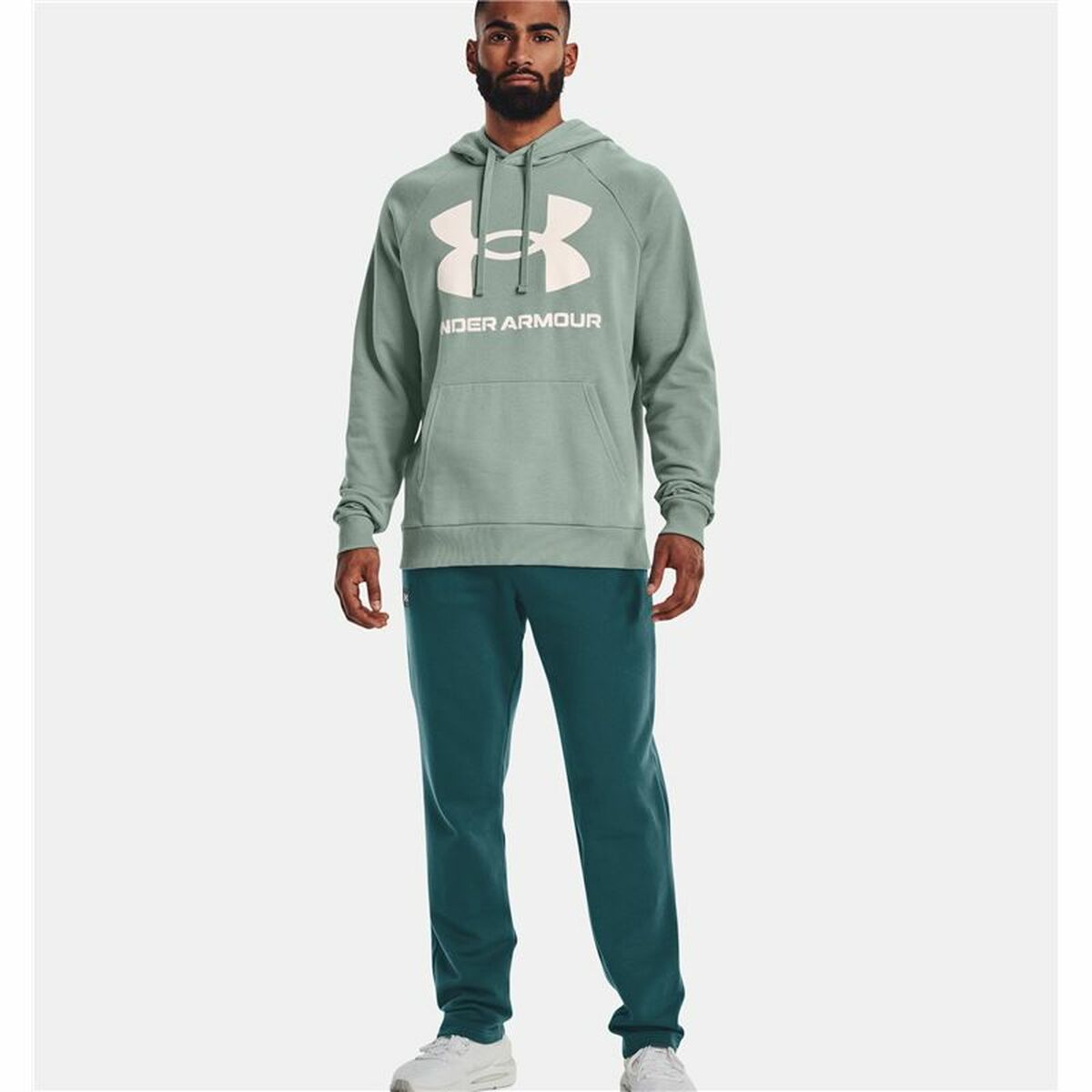 Herren Sweater mit Kapuze Under Armour Rival Big Logo grün - AWK Flagship