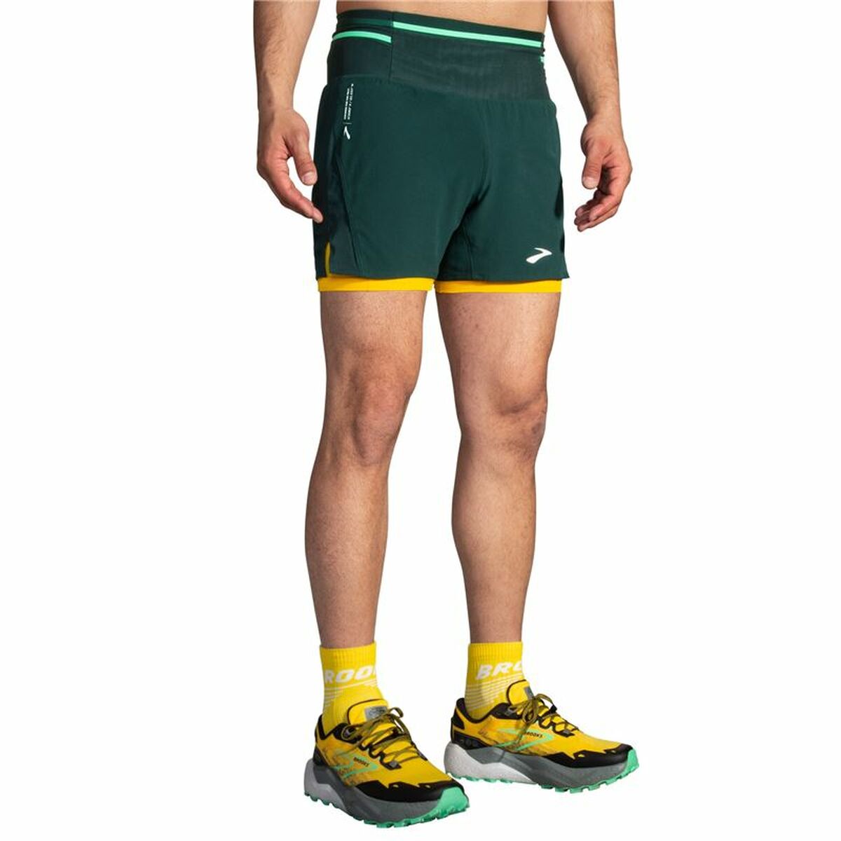 Herren-Sportshorts Brooks High Point 5" 2-in-1 grün - AWK Flagship