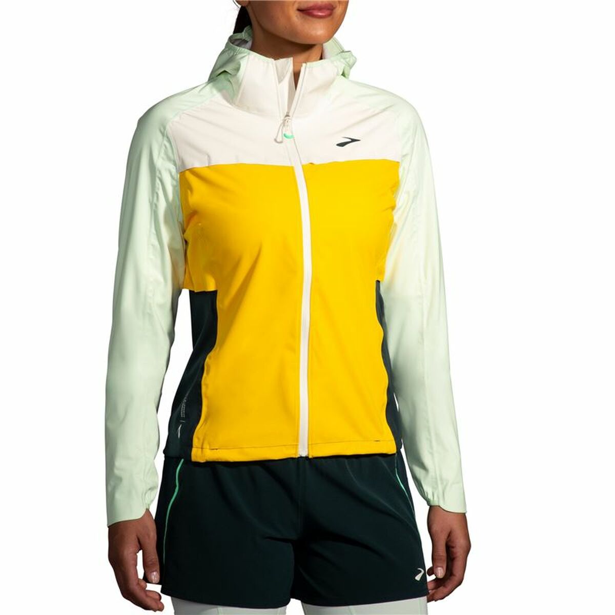 Sportjacke für Frauen Brooks High Point Waterproof Weiß - AWK Flagship