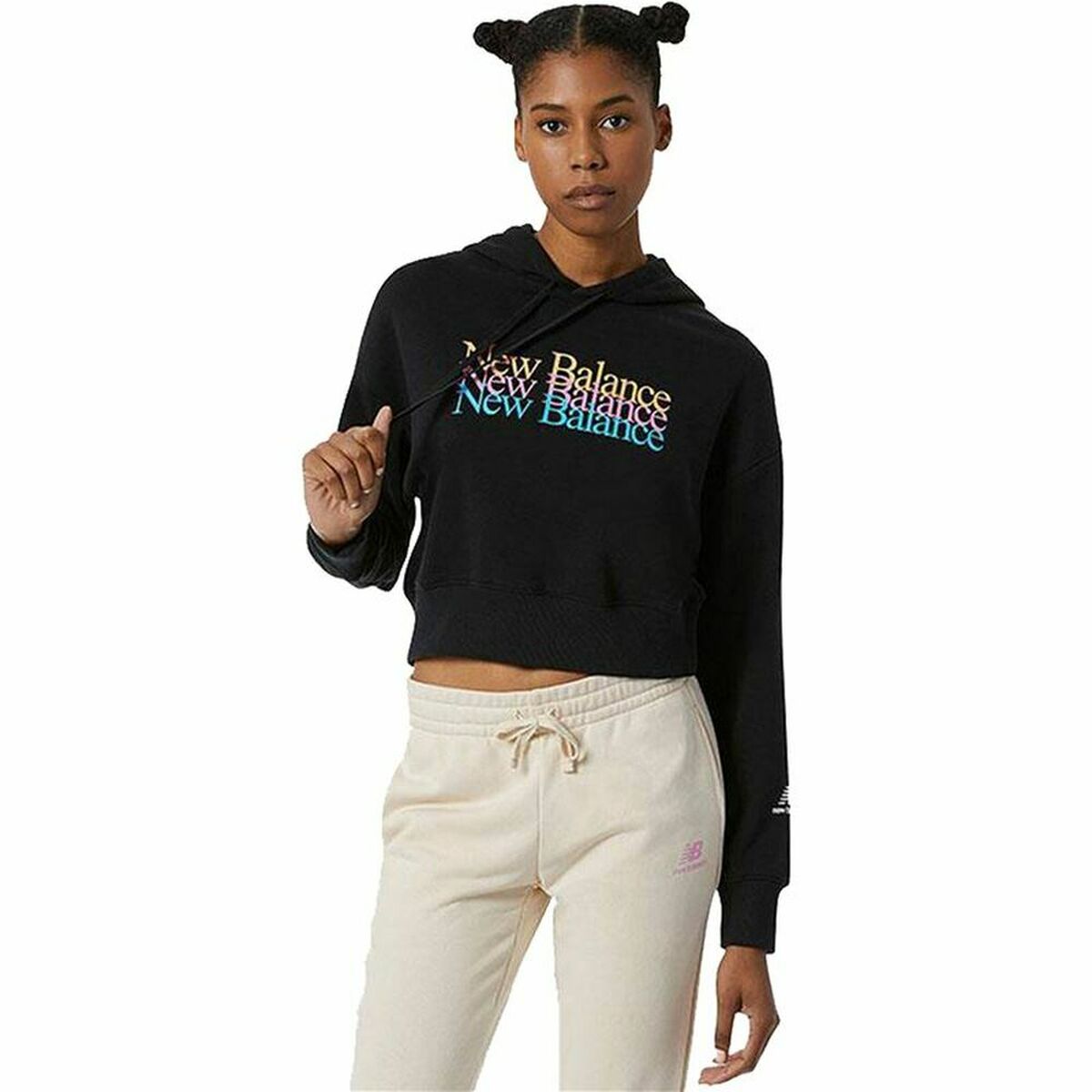 Damen Sweater mit Kapuze New Balance Essentials Celebrate W Schwarz - AWK Flagship