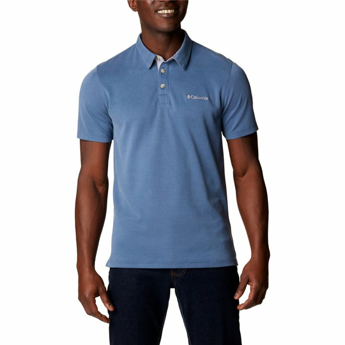 Herren Kurzarm-Poloshirt Columbia Nelson Point™ Indigo - AWK Flagship