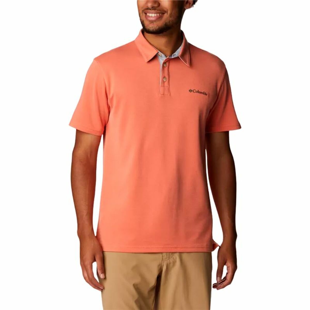 Herren Kurzarm-Poloshirt Columbia Nelson Point™ Koralle - AWK Flagship