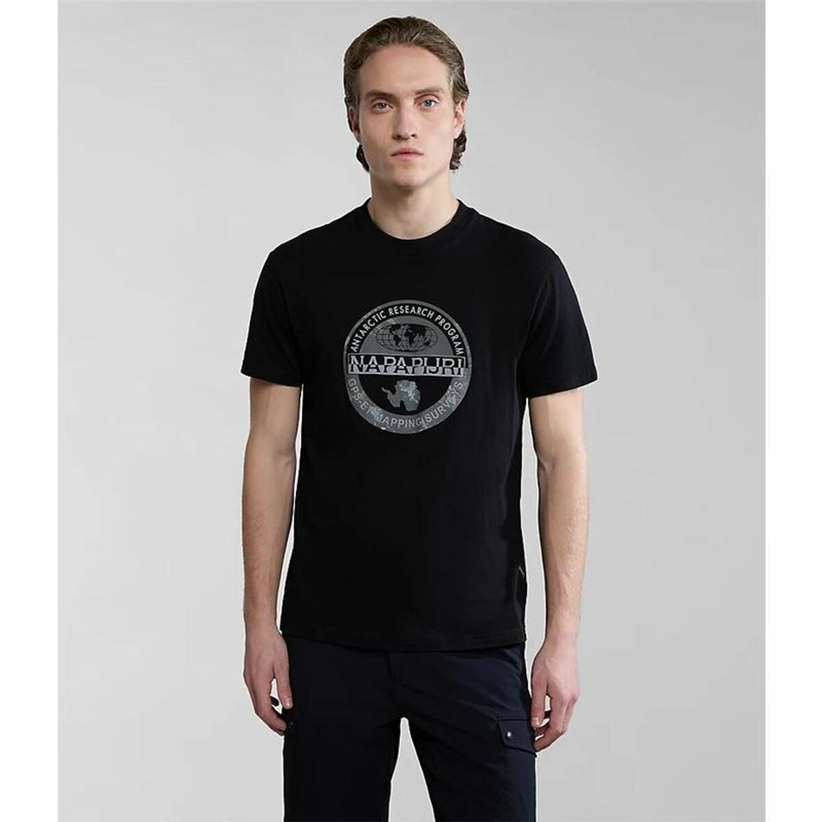 Herren Kurzarm-T-Shirt Napapjiri S-Bollo Schwarz - AWK Flagship