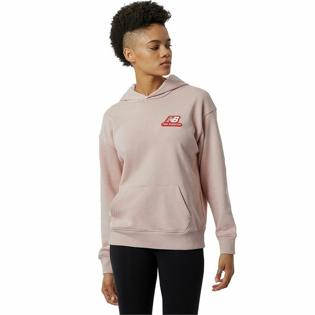 Damen Sweater mit Kapuze New Balance Essentials Candy Rosa - AWK Flagship