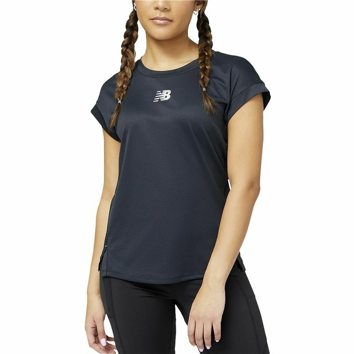 Damen Kurzarm-T-Shirt New Balance Impact AT N-Vent Schwarz - AWK Flagship