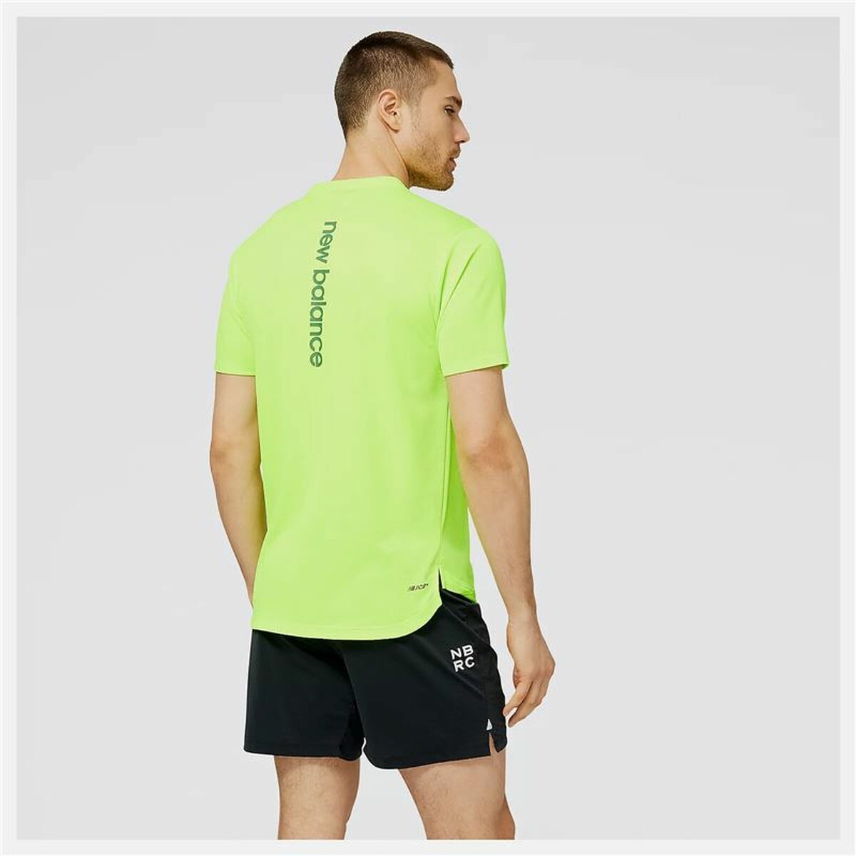 Kurzärmliges Sport T-Shirt New Balance Zitronengrün - AWK Flagship