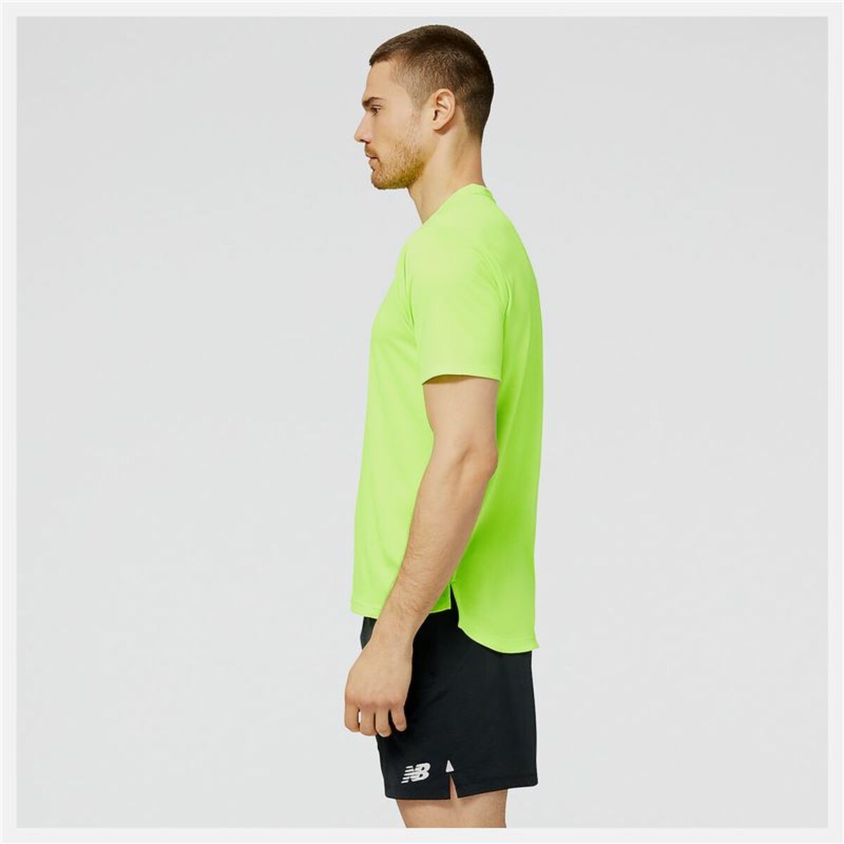 Kurzärmliges Sport T-Shirt New Balance Zitronengrün - AWK Flagship