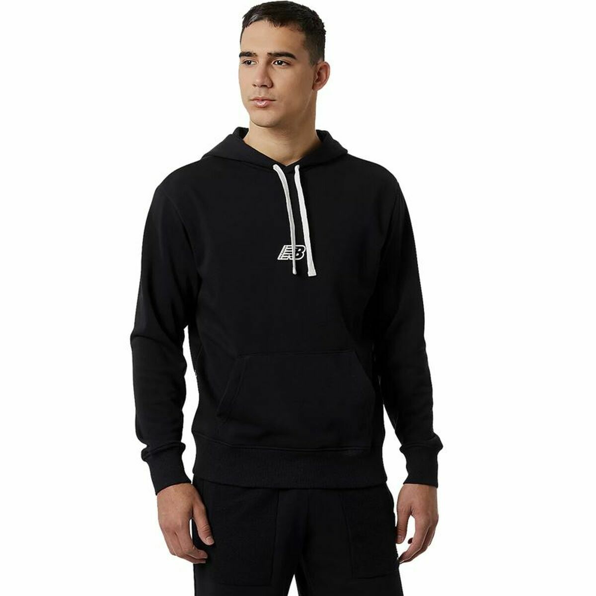 Herren Sweater mit Kapuze New Balance Essentials Fleece Schwarz - AWK Flagship