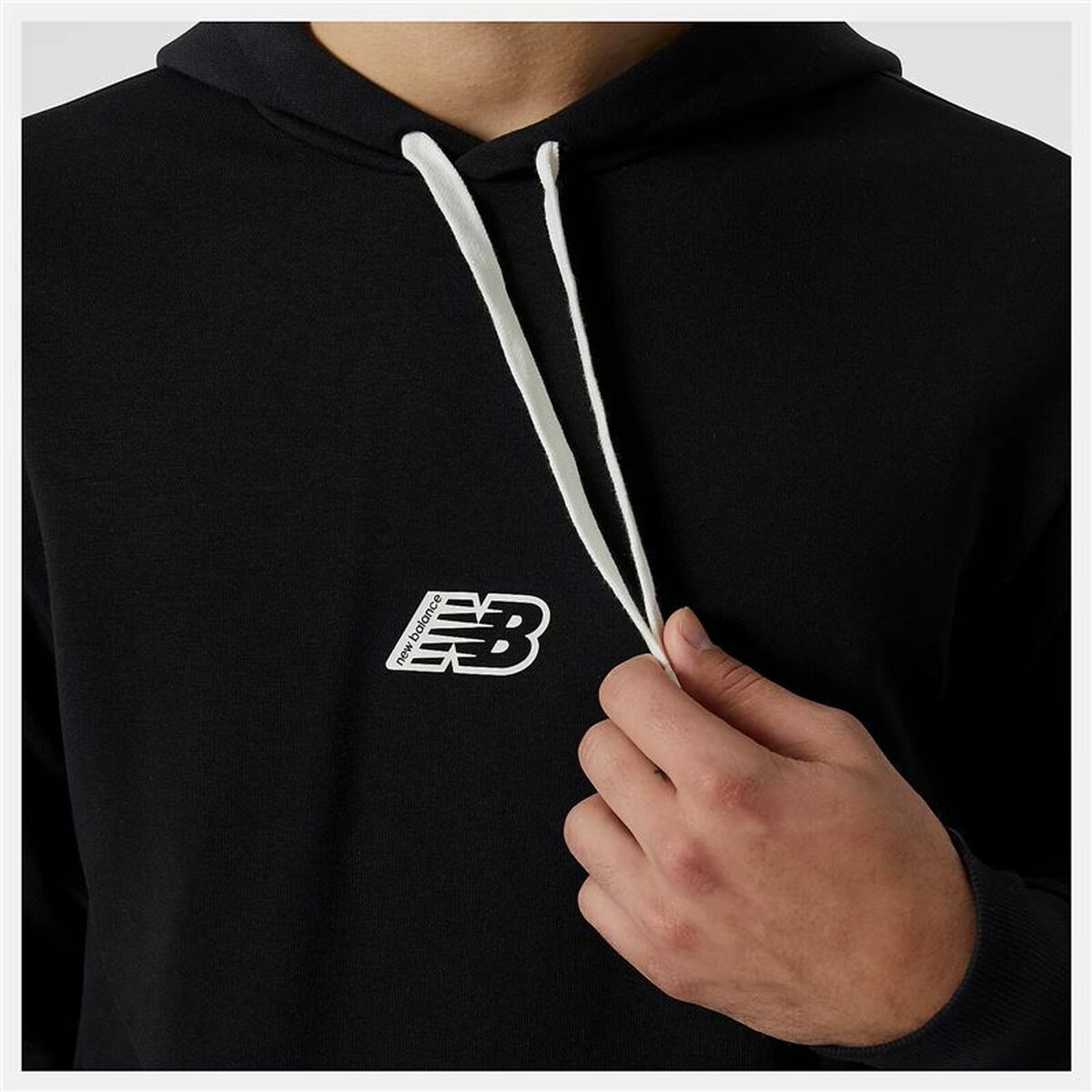 Herren Sweater mit Kapuze New Balance Essentials Fleece Schwarz - AWK Flagship