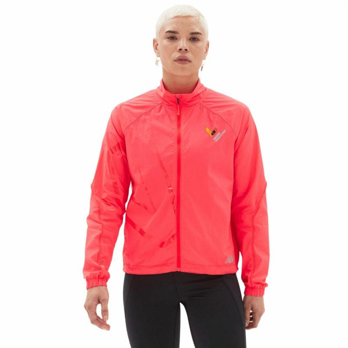 Sportjacke für Frauen New Balance  Printed Impact Run Orange - AWK Flagship