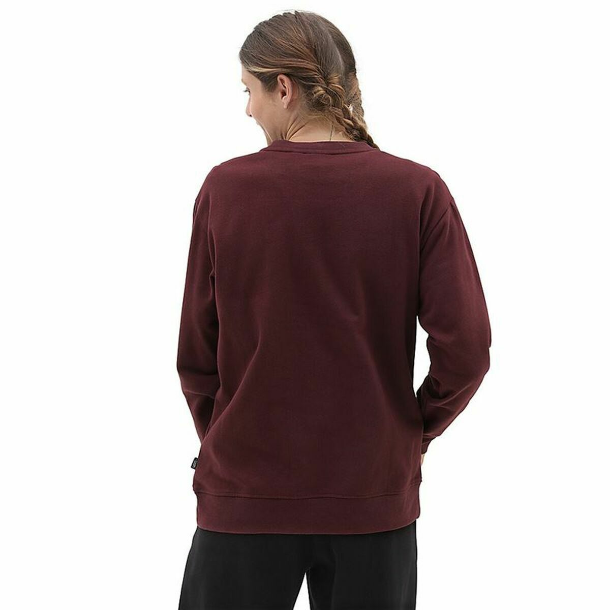 Damen Sweater ohne Kapuze Vans Lock Box Crew-B Granatrot - AWK Flagship