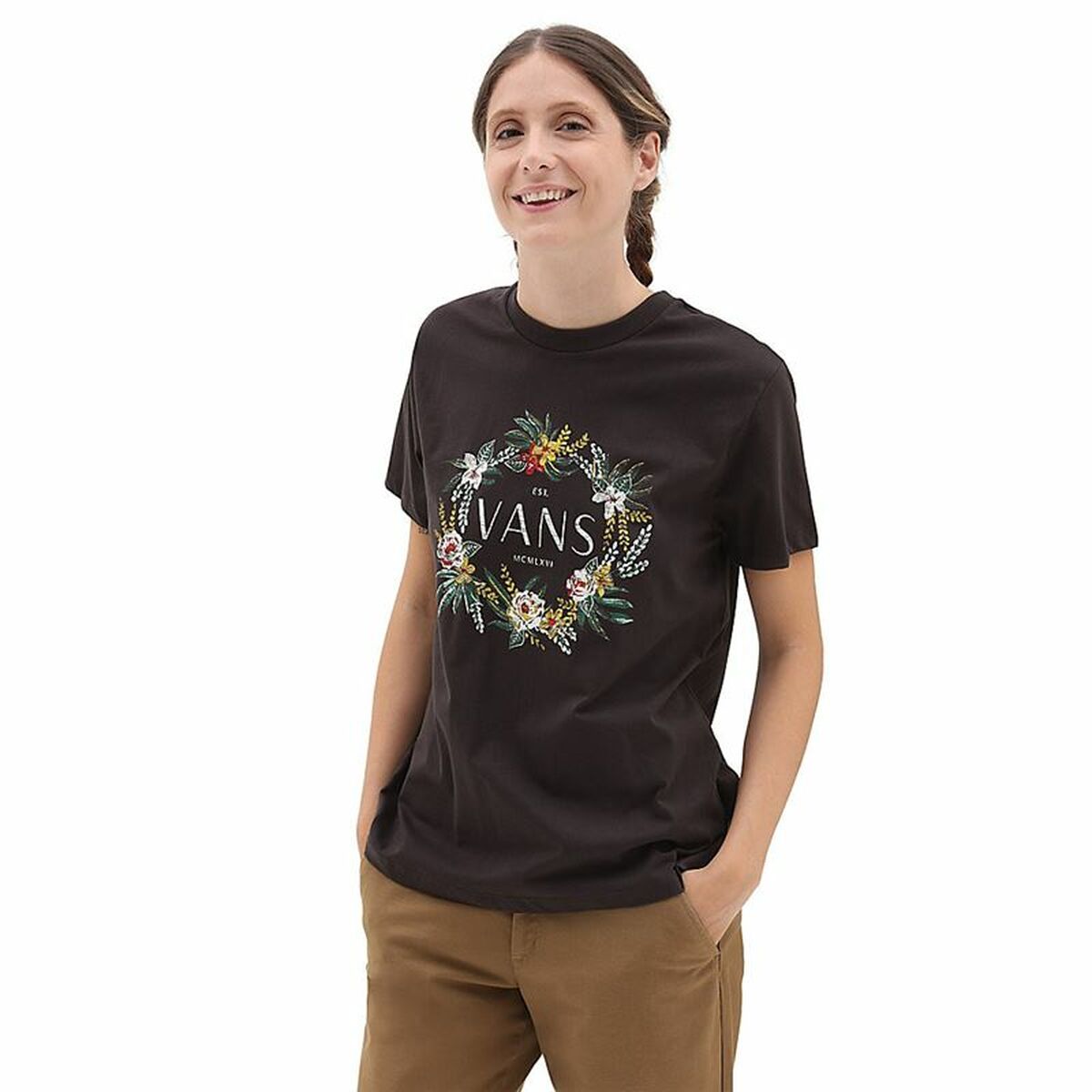 Damen Kurzarm-T-Shirt Vans Wreath Of Flowers Bff Tee-B - AWK Flagship