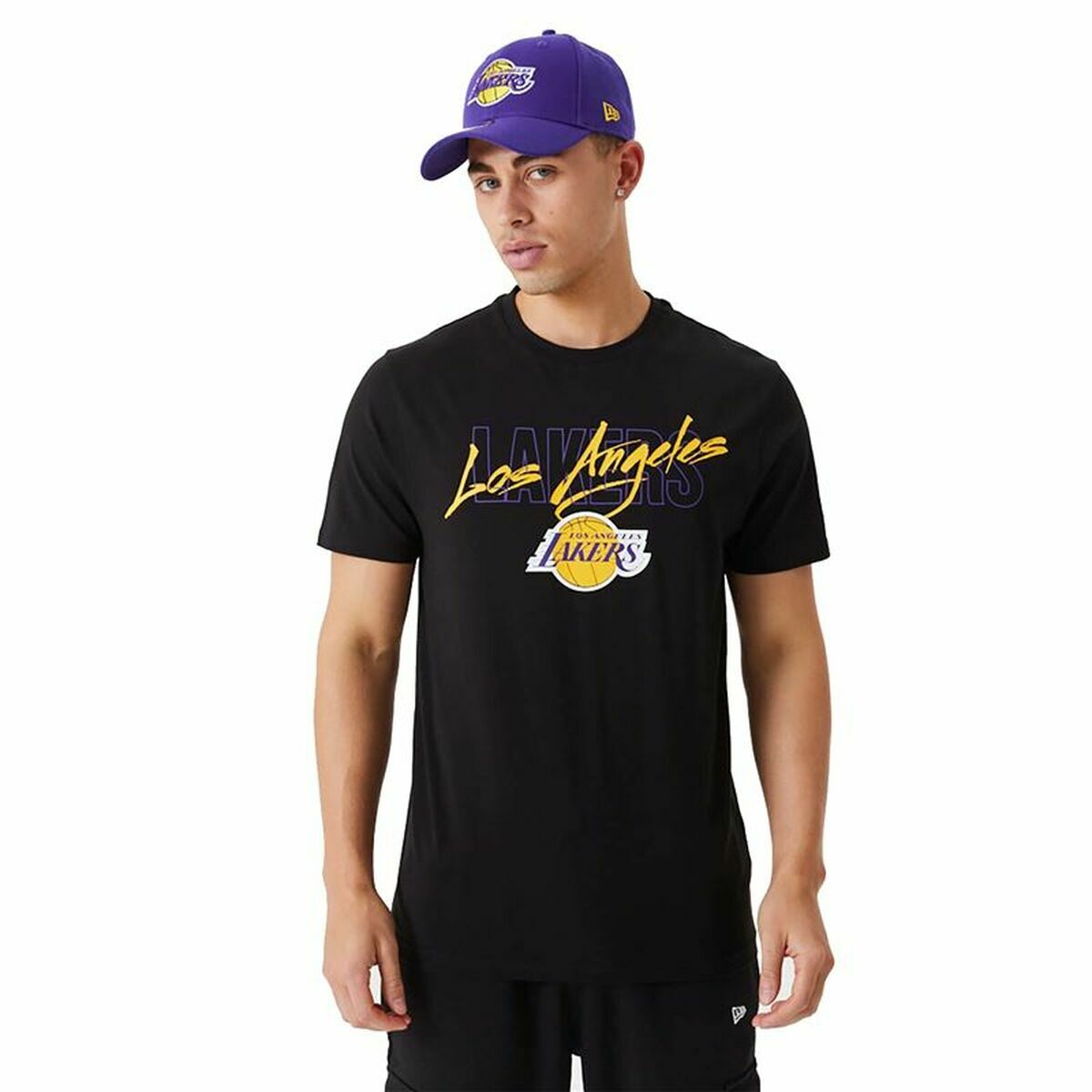 Herren Kurzarm-T-Shirt New Era Script LA Lakers - AWK Flagship