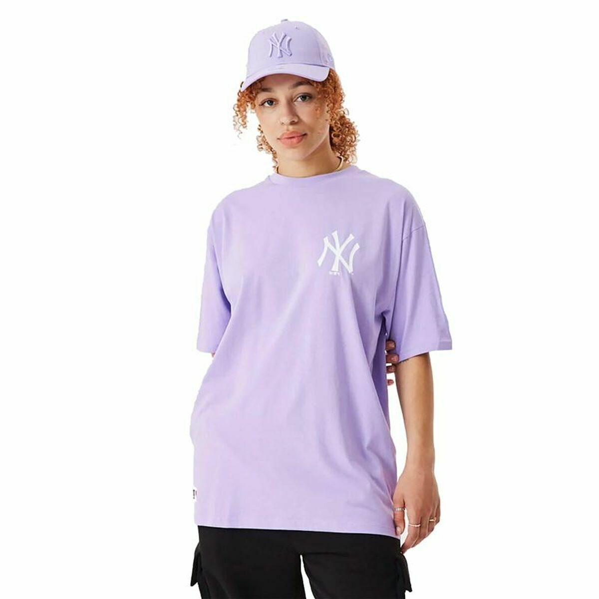 Kurzarm-T-Shirt New Era MLB League Essentials New York Yankees Violett Unisex - AWK Flagship