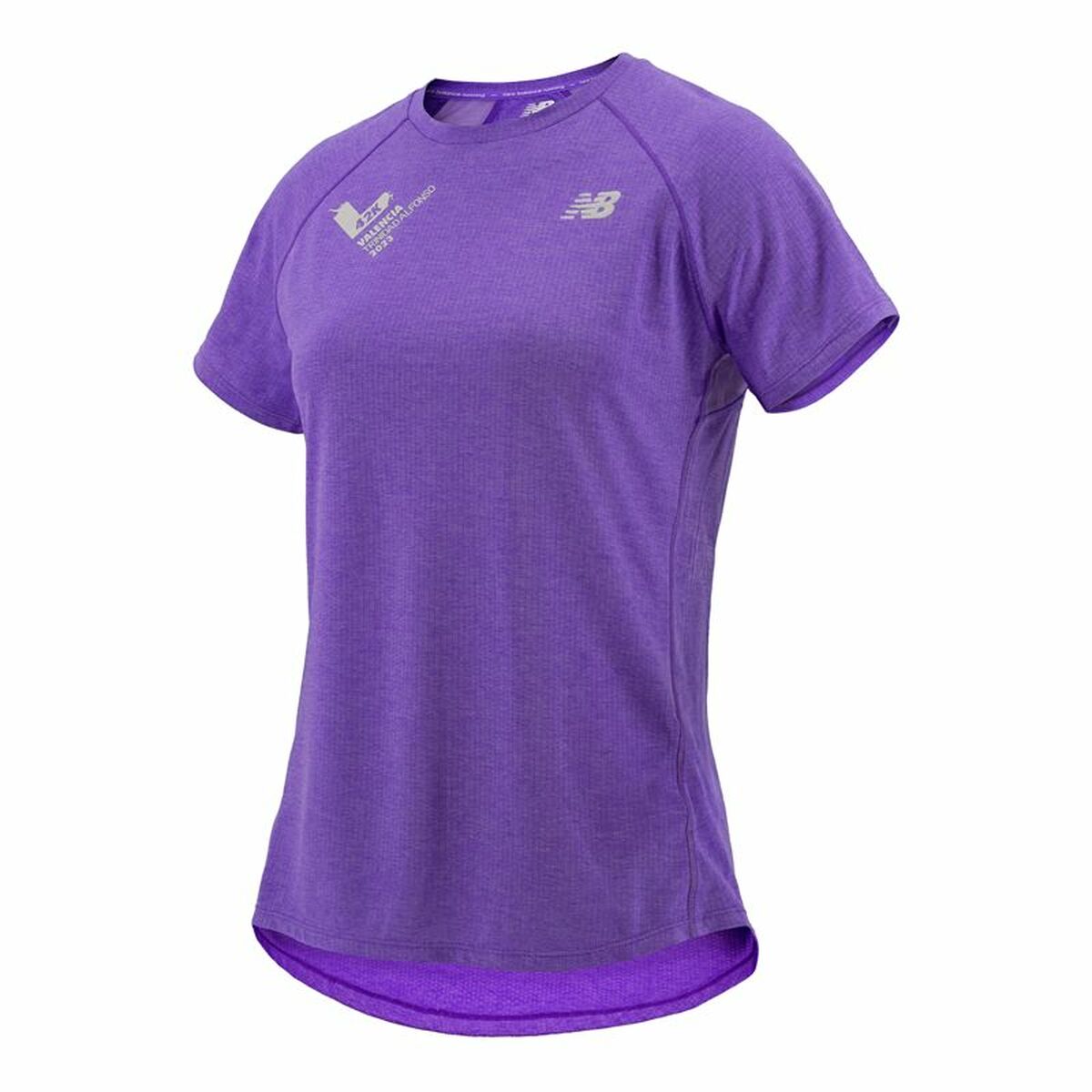 Damen Kurzarm-T-Shirt New Balance Valencia Marathon Lila - AWK Flagship