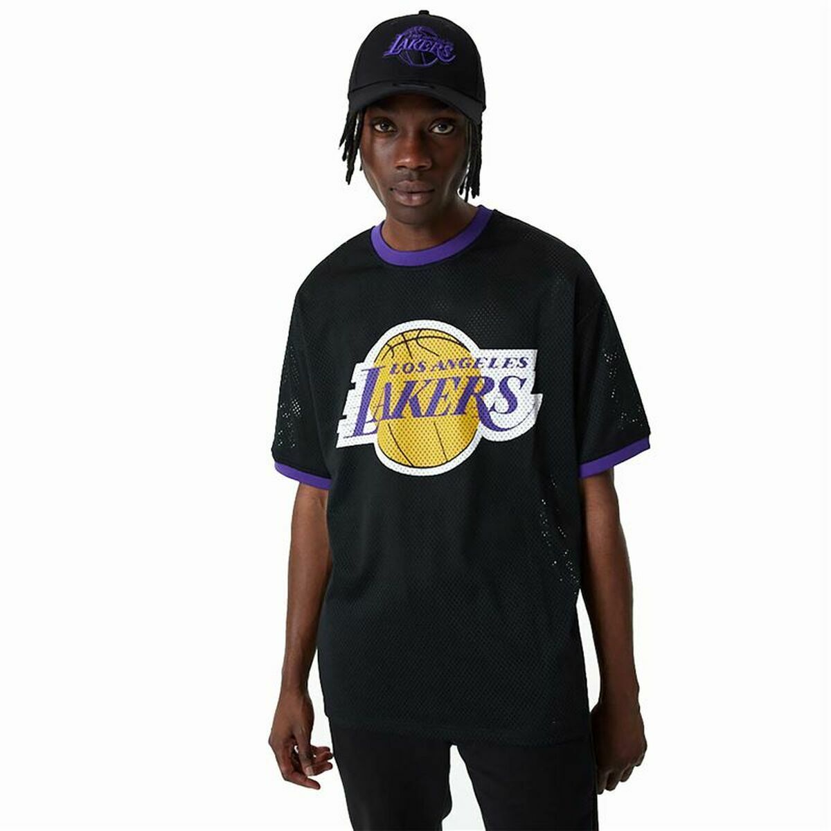 Basketball-T-Shirt New Era Mesh LA Lakers Schwarz - AWK Flagship