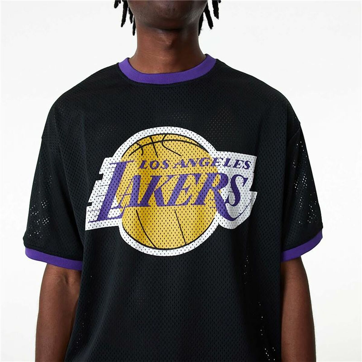 Basketball-T-Shirt New Era Mesh LA Lakers Schwarz