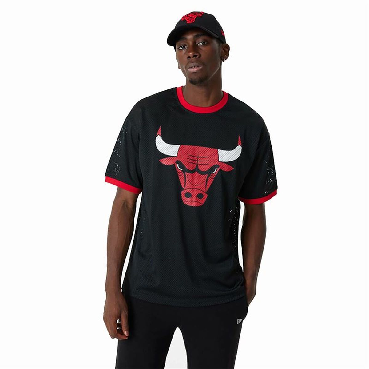 Basketball-T-Shirt New Era NBA Mesh Chicago Bulls Schwarz