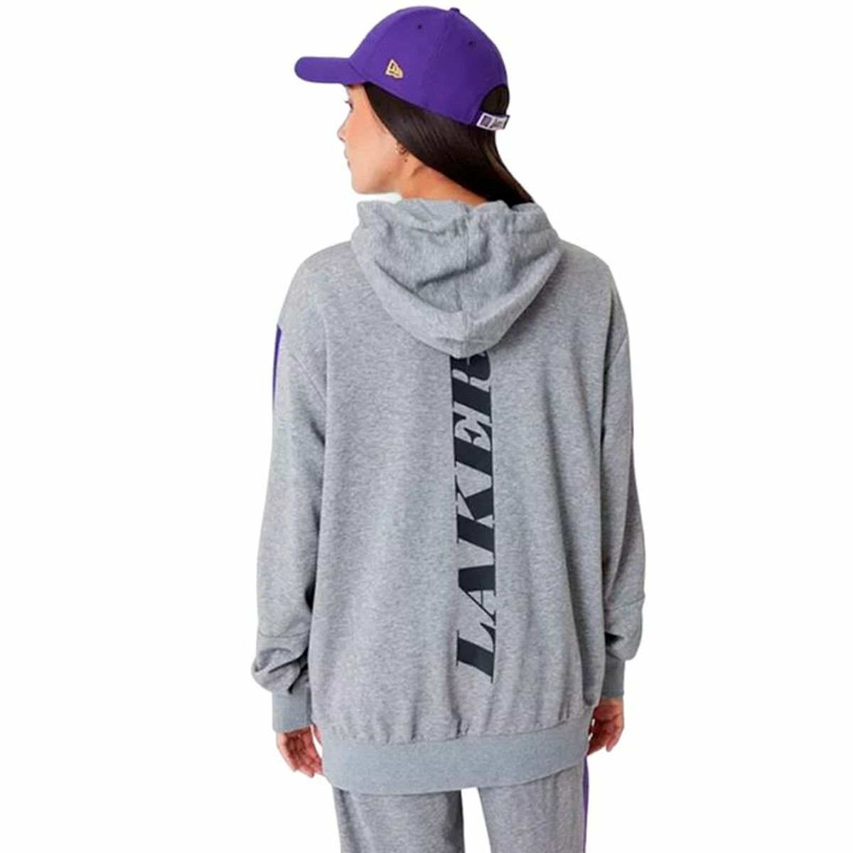 Unisex Sweater mit Kapuze New Era LA Lakers NBA Colour Block Grau - AWK Flagship