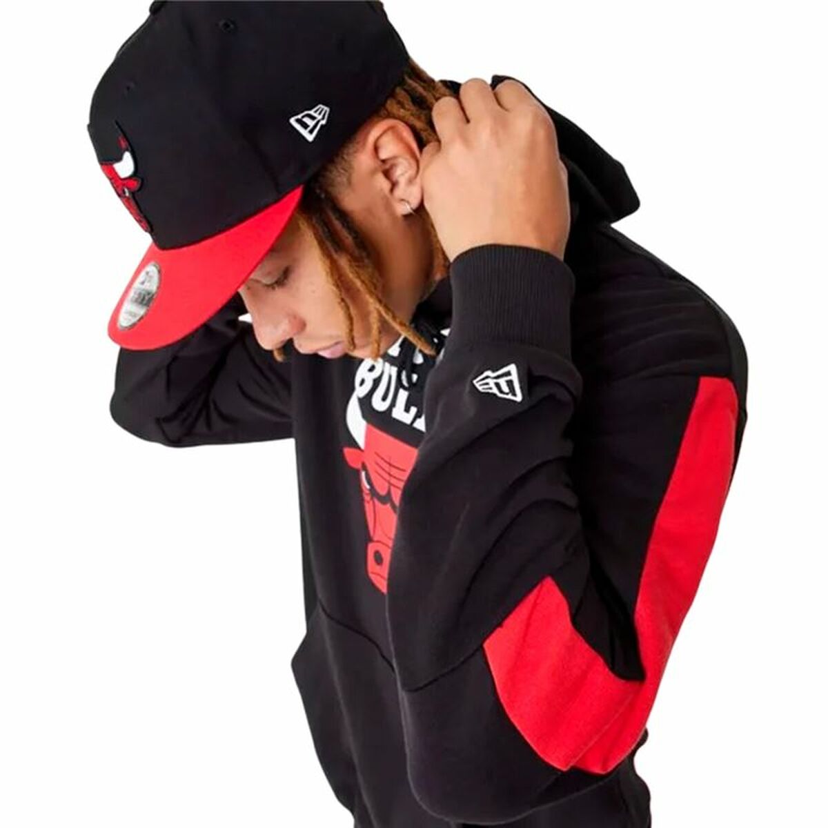 Unisex Sweater mit Kapuze New Era NBA Colour Block Chicago Bulls Schwarz - AWK Flagship