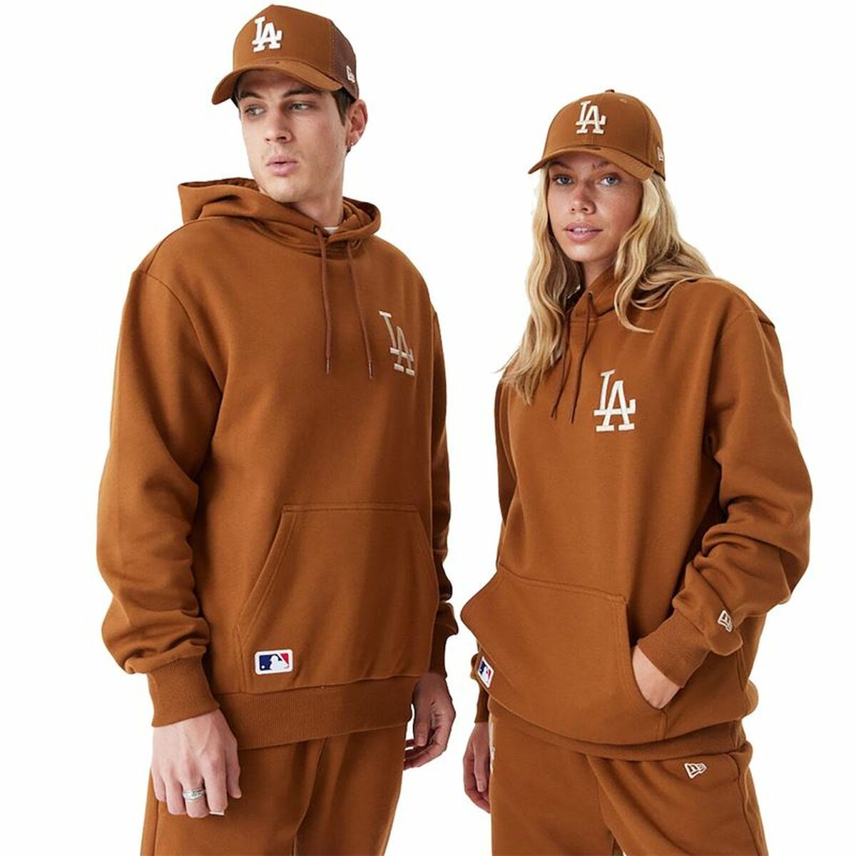 Unisex Sweater mit Kapuze New Era League Essentials LA Dodgers Ocker - AWK Flagship