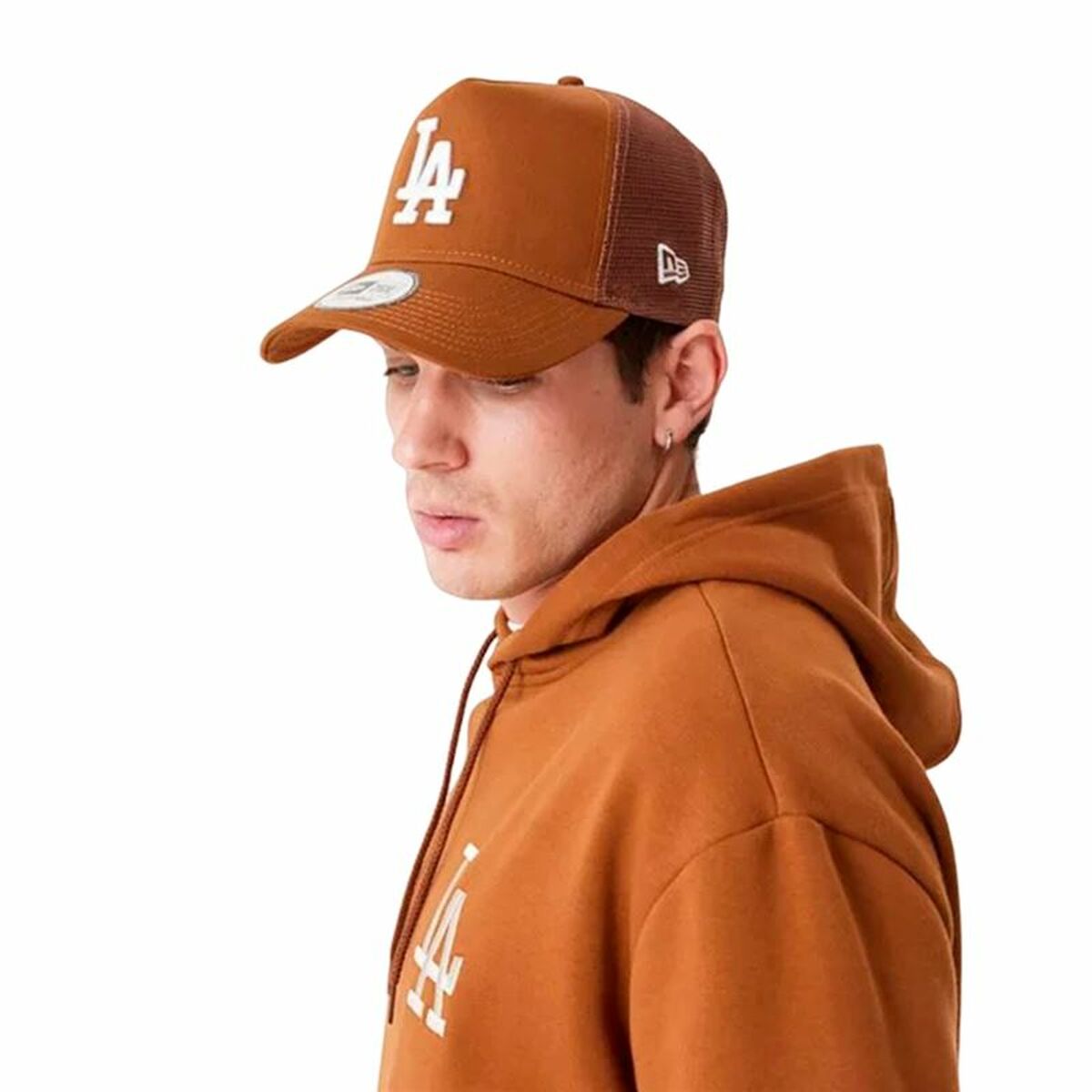 Unisex Sweater mit Kapuze New Era League Essentials LA Dodgers Ocker - AWK Flagship