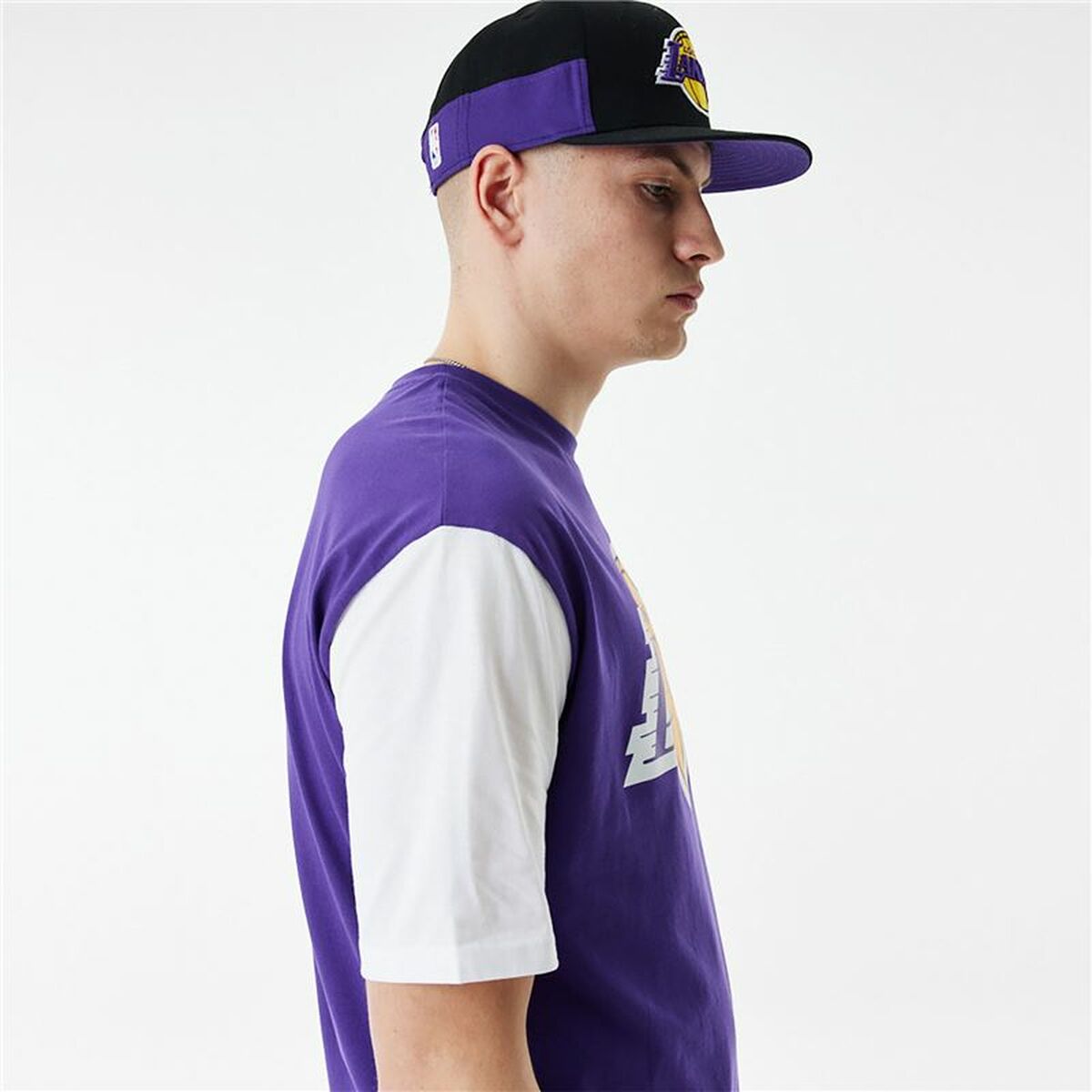 Herren Kurzarm-T-Shirt New Era NBA Colour Insert LA Lakers Lila - AWK Flagship