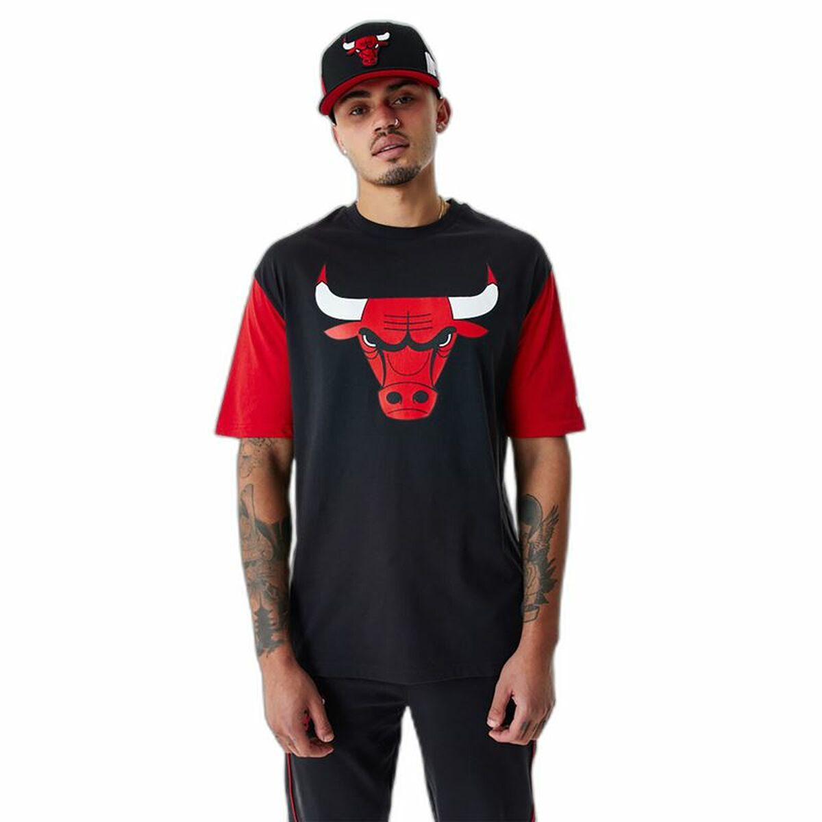 Herren Kurzarm-T-Shirt New Era NBA Colour Insert Chicago Bulls Schwarz - AWK Flagship