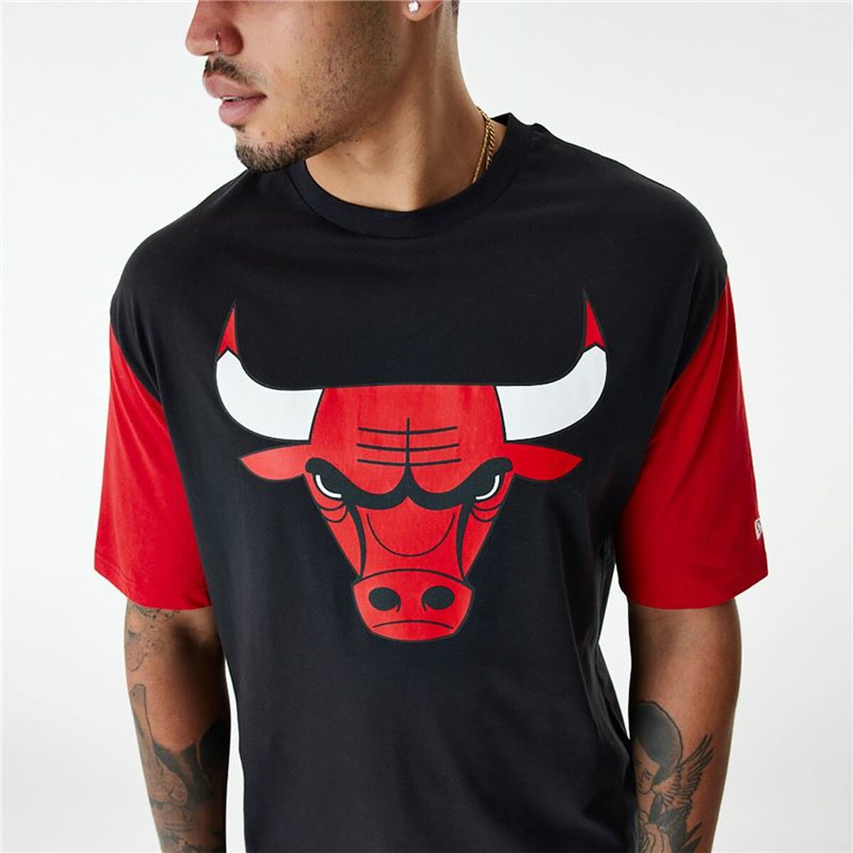 Herren Kurzarm-T-Shirt New Era NBA Colour Insert Chicago Bulls Schwarz - AWK Flagship