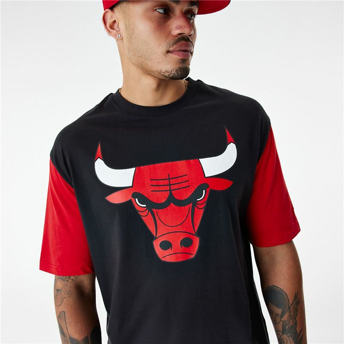 Herren Kurzarm-T-Shirt New Era NBA Colour Insert Chicago Bulls Schwarz - AWK Flagship