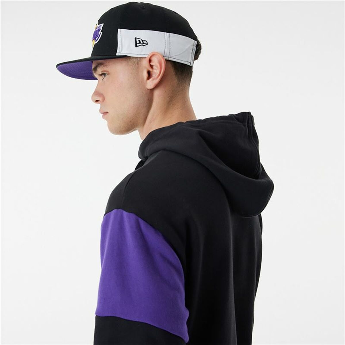 Unisex Sweater mit Kapuze New Era NBA Colour Insert LA Lakers Schwarz - AWK Flagship