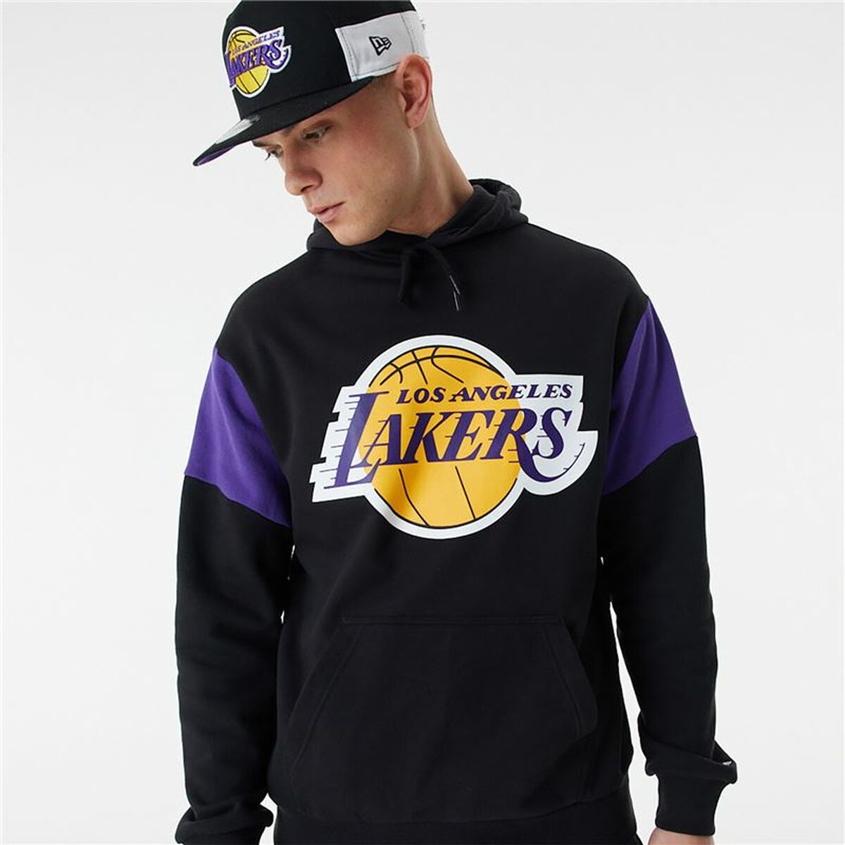 Unisex Sweater mit Kapuze New Era NBA Colour Insert LA Lakers Schwarz - AWK Flagship