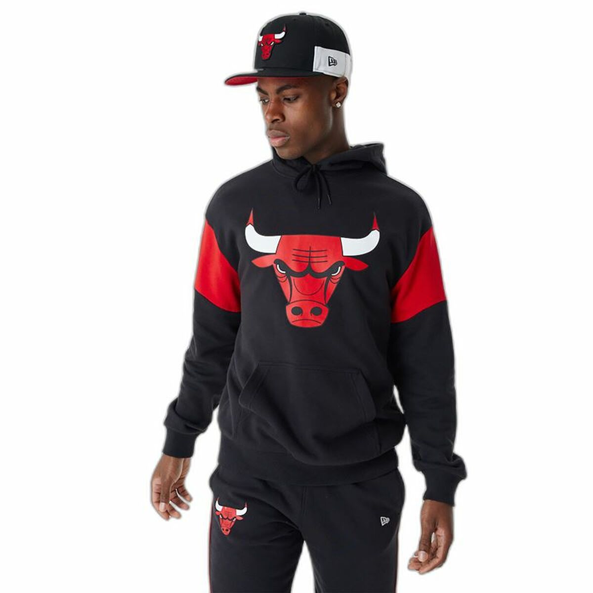 Unisex Sweater mit Kapuze New Era NBA Colour Insert Chicago Bulls Schwarz - AWK Flagship