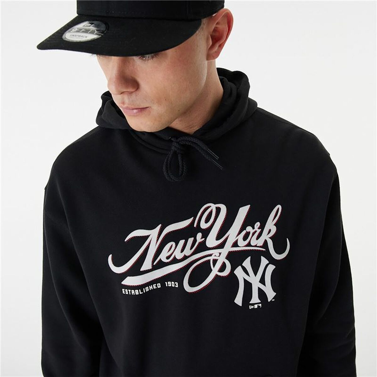 Unisex Sweater mit Kapuze New Era MLB Retro Graphic New York Yankees Schwarz - AWK Flagship