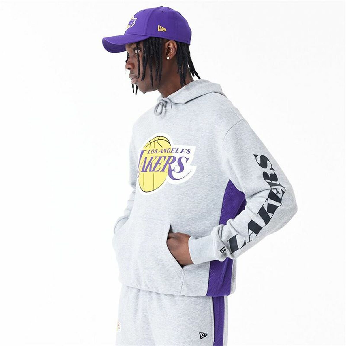 Herren Sweater mit Kapuze New Era La Lakers NBA Grau - AWK Flagship