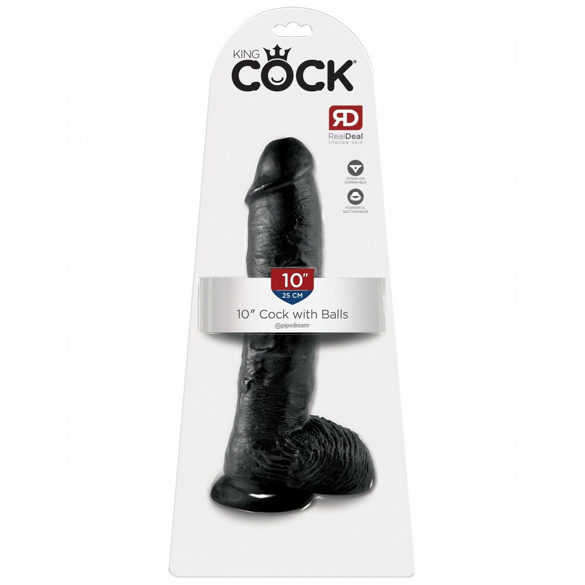 Natürliches Dildo Pipedream - King Cock Schwarz - AWK Flagship