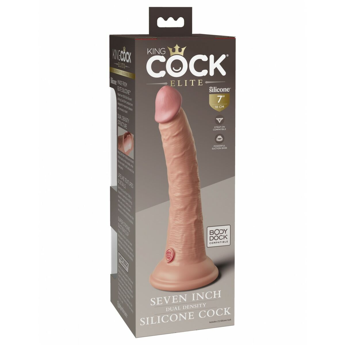 Natürliches Dildo Pipedream - King Cock Silikon natürlich - AWK Flagship