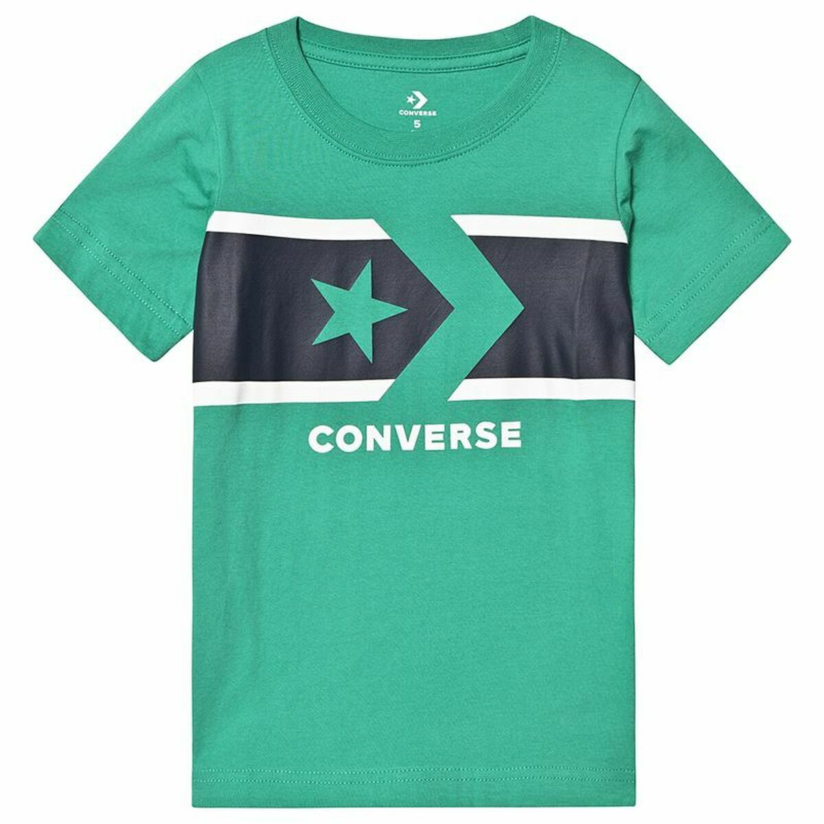 Kurzarm-T-Shirt für Kinder Converse Stripe Star Chevron  grün - AWK Flagship