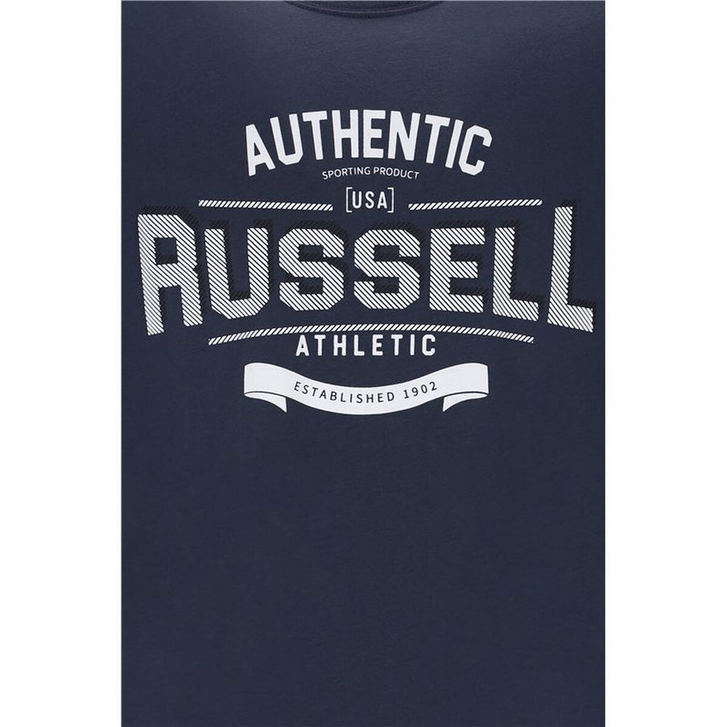 Herren Kurzarm T Shirt Russell Athletic Dunkelblau - Sport & Freizeit
