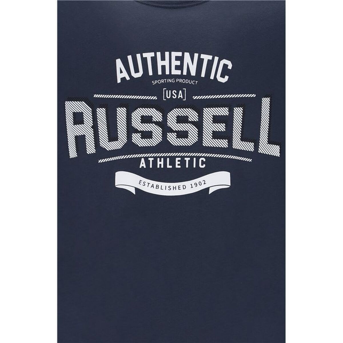 Herren Kurzarm T Shirt Russell Athletic Dunkelblau - Sport & Freizeit