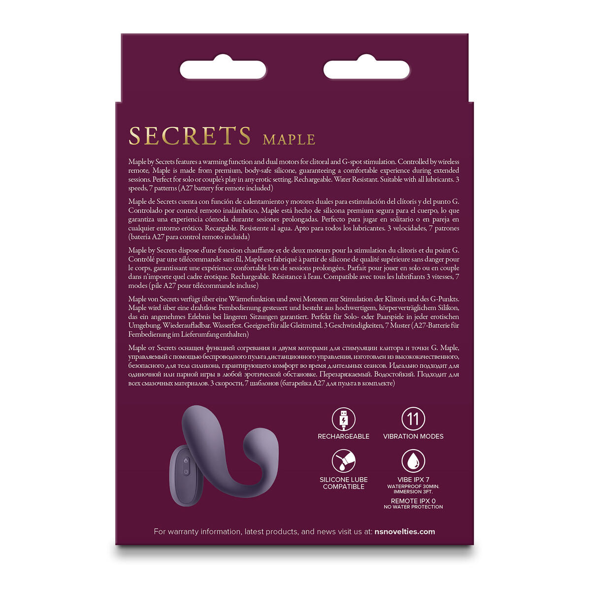 Anal-Vibrator NS Novelties Secrets Purpur - AWK Flagship