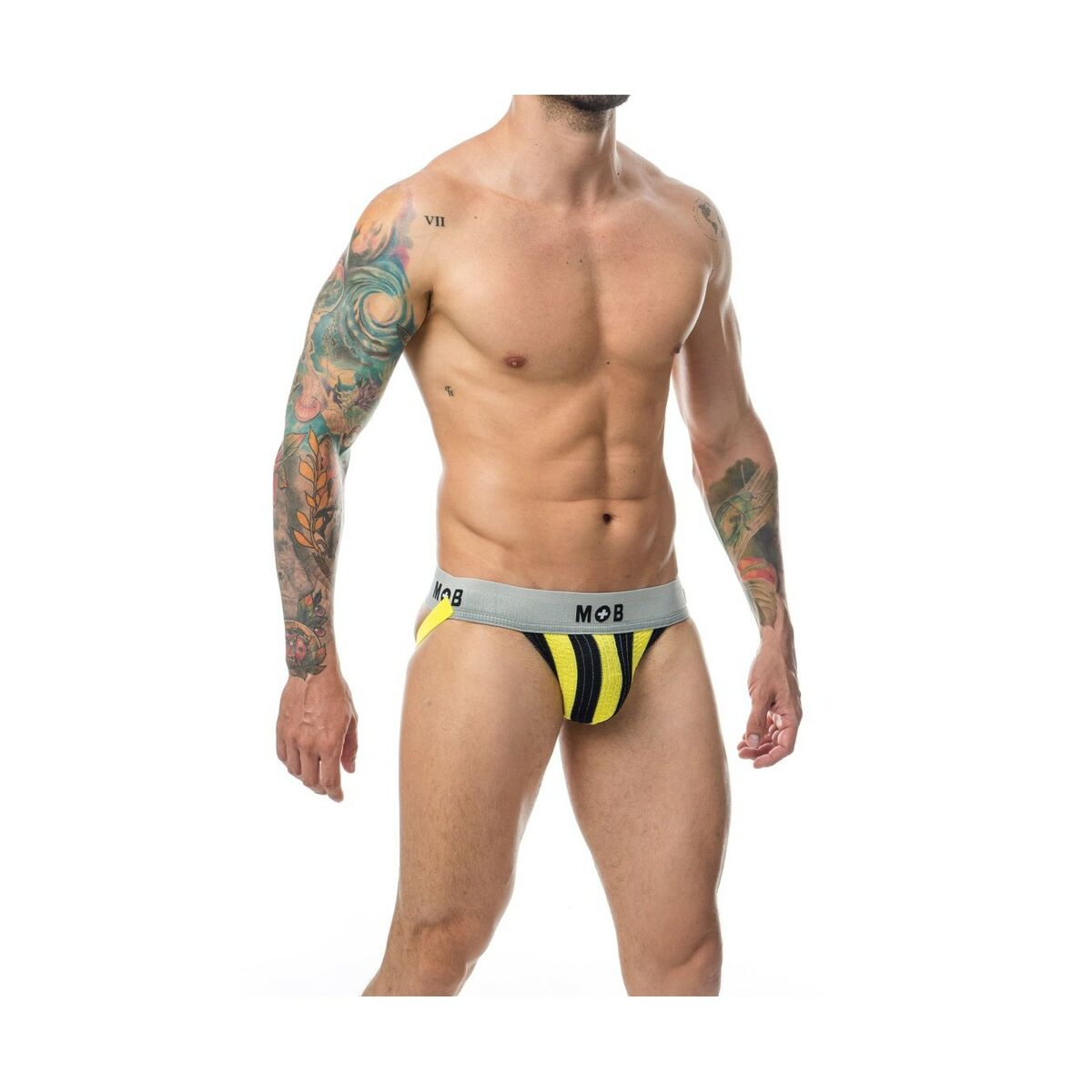 Tanga Mob Eroticwear Gelb Schwarz XXL - AWK Flagship